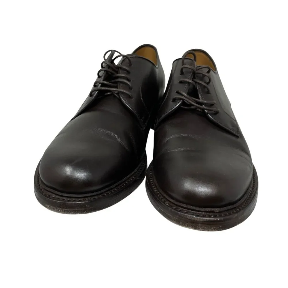 J.Crew Ludlow Mens 9.5 Brown Leather Derby Shoes Old Money Wedding Euro Summer